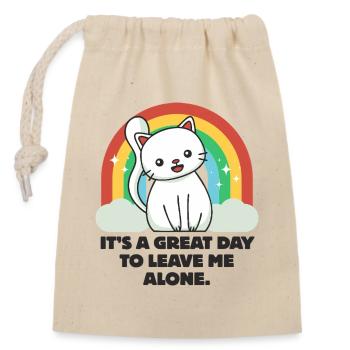 C’est un grand jour pour me laisser tranquille - Sac cadeau en coton avec cordon (14 x 20 cm) - nature - Devant