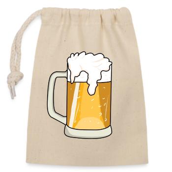 Beer - Closable cotton gift bag (14x20cm) - nature - Front