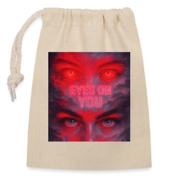 Eyes on you - Closable cotton gift bag (14x20cm) - nature - Front