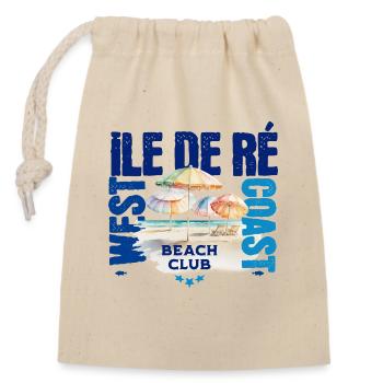 Strandclub Ile de Ré - Verschließbarer Geschenkbeutel aus Baumwolle (14x20cm) - Natur - Vorne