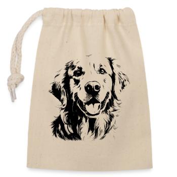 Golden Retriever - Closable cotton gift bag (14x20cm) - nature - Front