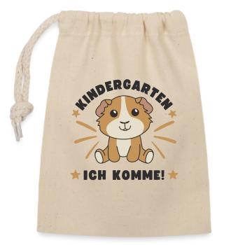 Kindergarten Ich Komme! Meerschweinchen - Verschließbarer Geschenkbeutel aus Baumwolle (14x20cm) - Natur - Vorne
