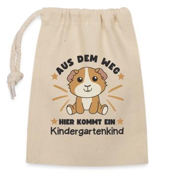 Aus Dem Weg Hier Kommt Ein Kindergartenkind - Verschließbarer Geschenkbeutel aus Baumwolle (14x20cm) - Natur - Vorne
