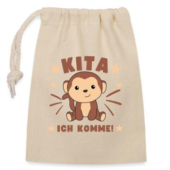 Kita I'm coming Kitakind Monkey - Closable cotton gift bag (14x20cm) - nature - Front