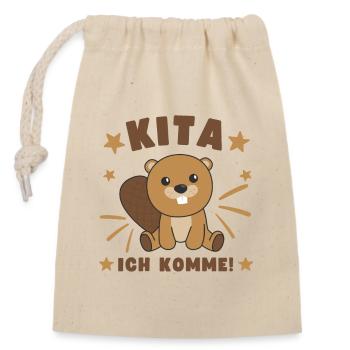 Kita I'm coming Kitakind Biber - Closable cotton gift bag (14x20cm) - nature - Front