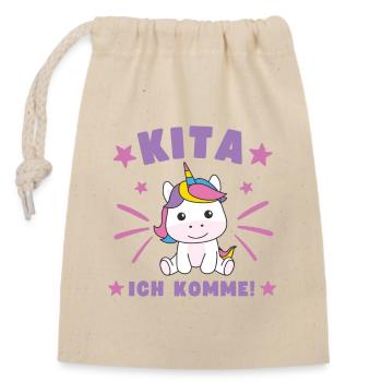 Kita I'm coming Kitakind - Closable cotton gift bag (14x20cm) - nature - Front