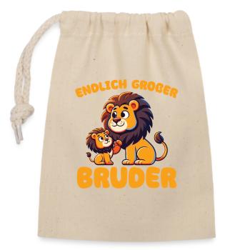 Big Brother 2026 Leo Siblings Leo Brother - Closable cotton gift bag (14x20cm) - nature - Front