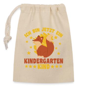 Kindergarten Fuchs Ich bin jetzt ein - Verschließbarer Geschenkbeutel aus Baumwolle (14x20cm) - Natur - Vorne