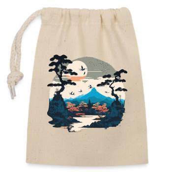 Japanese Vacation - Closable cotton gift bag (14x20cm) - nature - Front