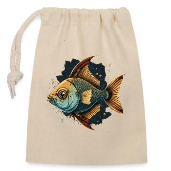 Fish in the wild - Closable cotton gift bag (14x20cm) - nature - Front