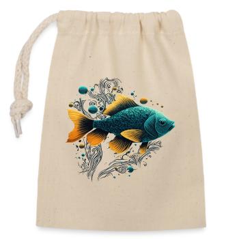 Pet Fish - Closable cotton gift bag (14x20cm) - nature - Front
