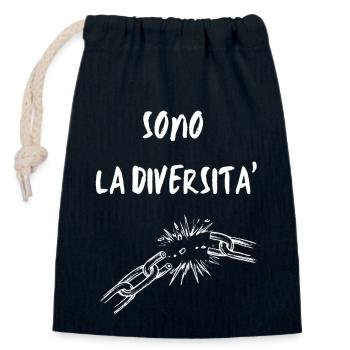 They are diversity 🆓⛓ - Closable cotton gift bag (14x20cm) - navy - Front