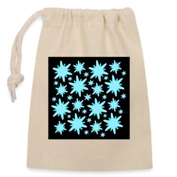 Blue Stars Pattern 2 - Closable cotton gift bag (14x20cm) - nature - Front