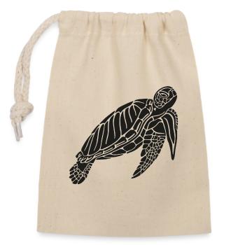 Tortue - Sac cadeau en coton avec cordon (14 x 20 cm) - nature - Devant