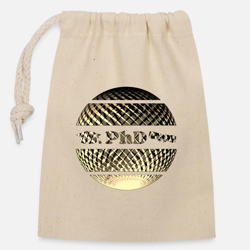 PhD - PhD Celebration - Closable cotton gift bag (14x20cm) - nature