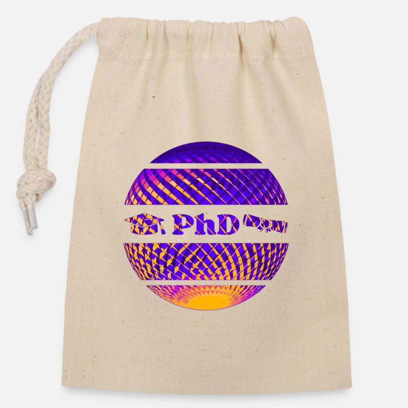 PhD - Dr rer nat, Dr med - Défense - Sac cadeau en coton avec cordon (14 x 20 cm) - nature