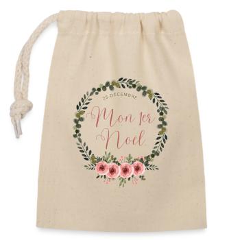 Mon 1er Noël - Sac cadeau en coton avec cordon (14 x 20 cm) - nature - Devant