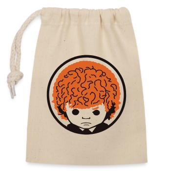 The Thoughtful Curly Head - Closable cotton gift bag (14x20cm) - nature - Front