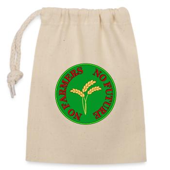 No Farmers no future. Protest Spruch Bauernprotest - Verschließbarer Geschenkbeutel aus Baumwolle (14x20cm) - Natur - Vorne