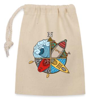 Paddling Compass - Closable cotton gift bag (14x20cm) - nature - Front