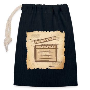 Vintage Filmklappe - Film Regisseur, Schauspieler. - Verschließbarer Geschenkbeutel aus Baumwolle (14x20cm) - Navy - Vorne
