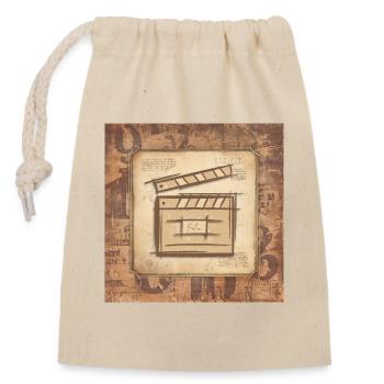 Vintage Filmklappe - Film Regisseur, Schauspieler. - Verschließbarer Geschenkbeutel aus Baumwolle (14x20cm) - Natur - Vorne