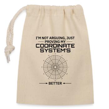 Coordinate System GIS Geodesy Surveying Map - Closable cotton gift bag (14x20cm) - nature - Front