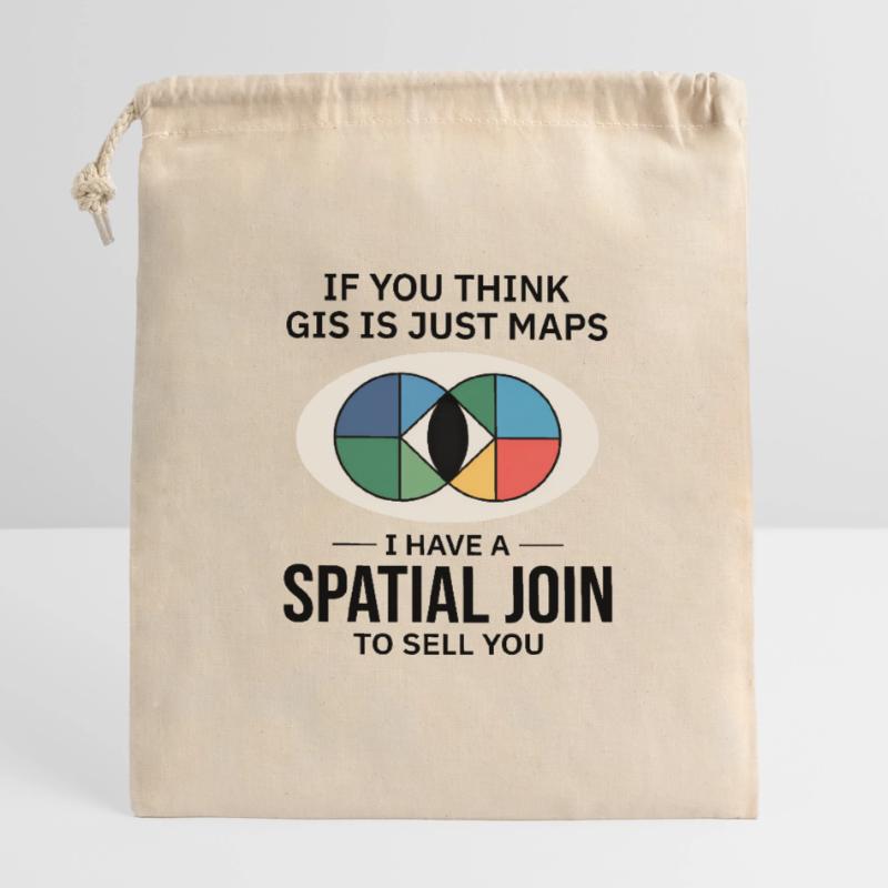 GIS Spatial Join Map Data Analysis Closable cotton gift bag (14x20cm)