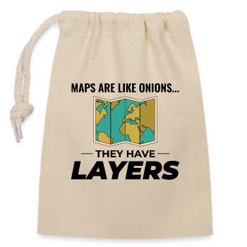 Map Layers GIS Cartography Geographic Data - Closable cotton gift bag (14x20cm) - nature - Front