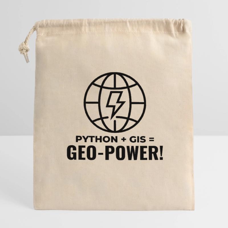 Python GIS Geo-Power Programmierung Geospatial Verschließbarer Geschenkbeutel aus Baumwolle (14x20cm)