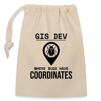 GIS Dev Debugging Coordinates Geospatial Bug - Closable cotton gift bag (14x20cm) - nature - Front