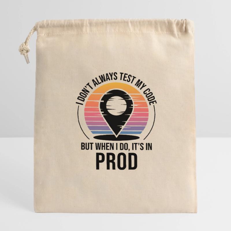 Entwickler Programmierer Programmierer Prod Testing Humor Verschließbarer Geschenkbeutel aus Baumwolle (14x20cm)