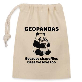 GeoPandas Shapefiles GIS Python Daten Liebe - Verschließbarer Geschenkbeutel aus Baumwolle (14x20cm) - Natur - Vorne
