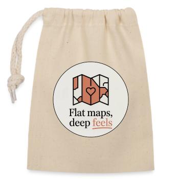 Flat Maps Deep Feels Geography Cartography - Closable cotton gift bag (14x20cm) - nature - Front