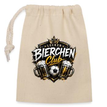 Lecker Bierchen Club - Verschließbarer Geschenkbeutel aus Baumwolle (14x20cm) - Natur - Vorne