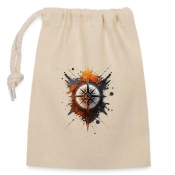 belle boussole maritime pour la voile - Sac cadeau en coton avec cordon (14 x 20 cm) - nature - Devant