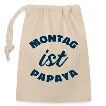 Montag Ist Papaya - Verschließbarer Geschenkbeutel aus Baumwolle (14x20cm) - Natur - Vorne
