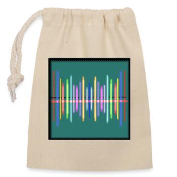 Lignes musicales - Sac cadeau en coton avec cordon (14 x 20 cm) - nature - Devant