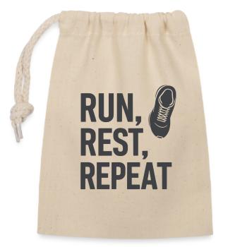 Run & Repeat Motivation - Closable cotton gift bag (14x20cm) - nature - Front