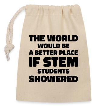 MINT-Studenten duschen Humor & Witz für Studenten - Verschließbarer Geschenkbeutel aus Baumwolle (14x20cm) - Natur - Vorne