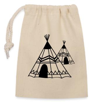 Indian tent, Outdoor, Camping, Nature, Camping - Closable cotton gift bag (14x20cm) - nature - Front