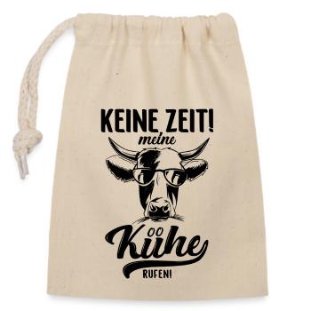 Kühe Kuh Schädel Oberteil Landwirtschaft Geschenke - Verschließbarer Geschenkbeutel aus Baumwolle (14x20cm) - Natur - Vorne