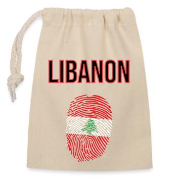 Libanon Fingerabdruck - Verschließbarer Geschenkbeutel aus Baumwolle (14x20cm) - Natur - Vorne