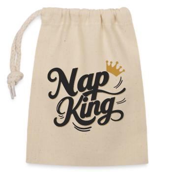 Nap King - Closable cotton gift bag (14x20cm) - nature - Front