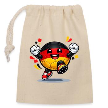 German Flag Football Mascot - Closable cotton gift bag (14x20cm) - nature - Front