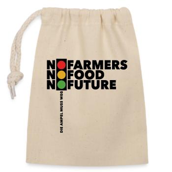 Bauern Protest No Farmers No Food No Future Ampel - Verschließbarer Geschenkbeutel aus Baumwolle (14x20cm) - Natur - Vorne