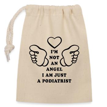 I'm not an angel I'm just a podiatrist - Closable cotton gift bag (14x20cm) - nature - Front