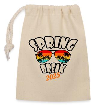 Spring Break 2025 Retro Sunset & Beach - Closable cotton gift bag (14x20cm) - nature - Front