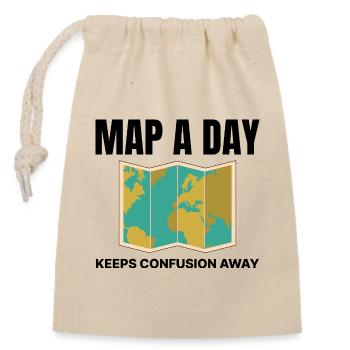 World Map GIS Cartography Earth Geography - Closable cotton gift bag (14x20cm) - nature - Front
