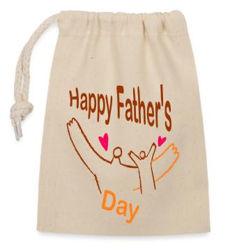 Bonne fête des pères - Sac cadeau en coton avec cordon (14 x 20 cm) - nature - Devant